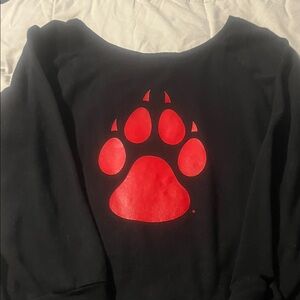 Victoria secret NM LOBOS Black Sweatshirt with Red Paw Print